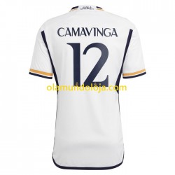 Camisola Real Madrid Camavinga 12 Homem Equipamento Primeiro 2023-2024 Manga Curta